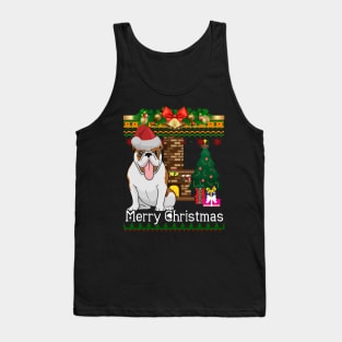 Ugly Christmas Sweater BULLDOG TShirt Funny Dog Tank Top